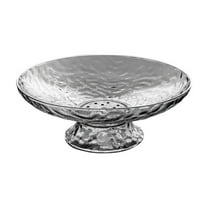 Hammered Glass Fruit Tray with Elegant Footed Base, Large Snack & Candy Serving Plate