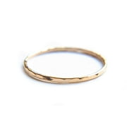 DUANHUI Hammered Gold Ring, Gold Stacking Rings, Minimalist Rings, Skinny Rings for Women (9, Gold Fill)