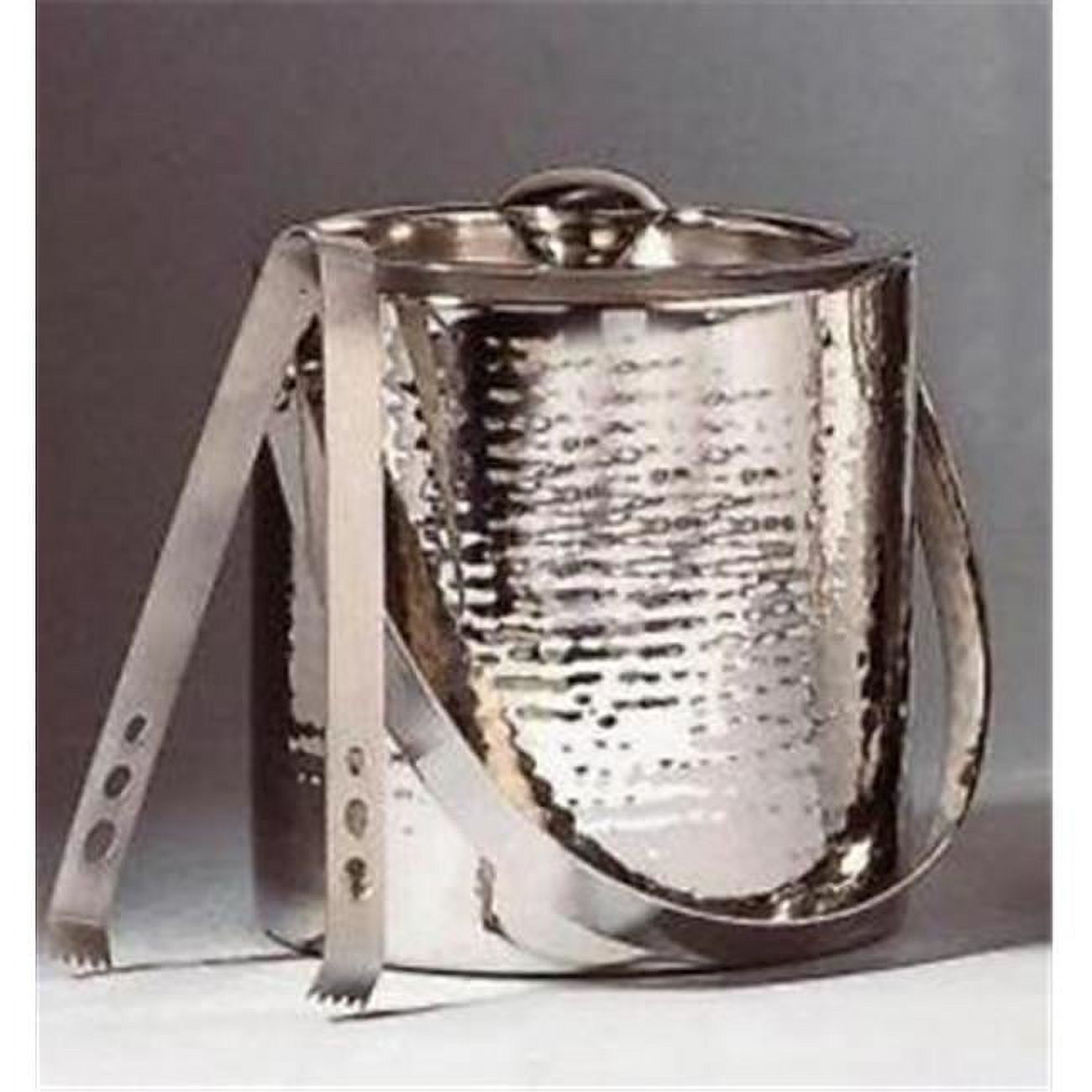 Hammered Ice Bucket with Doublewall Tongs