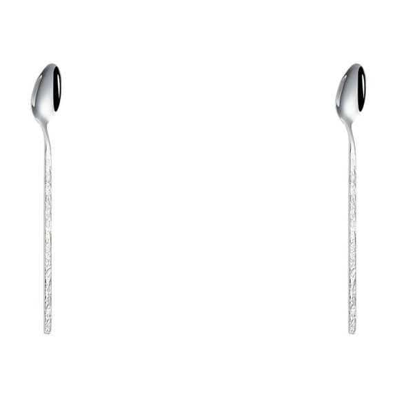 Hammered Ice Tea Spoons Long Handle Coffee Spoons Ice Spoons Stainless Steel Stirring Spoons Tea Spoons