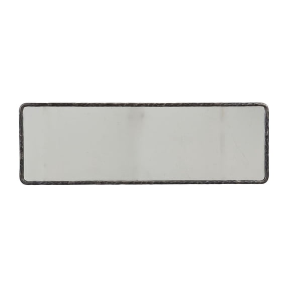 Hammered Iron Rectangular Wall Mirror, Silver