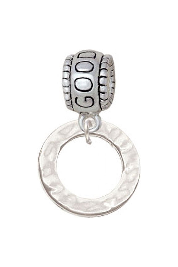 Hammered Karma Ring - Good Luck Charm Bead