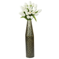 Hammered Metal Decorative Centerpiece Flower Table Vase