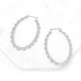 thumbnail image 1 of Hammered Metal Oval Hoop Earring, 1 of 8