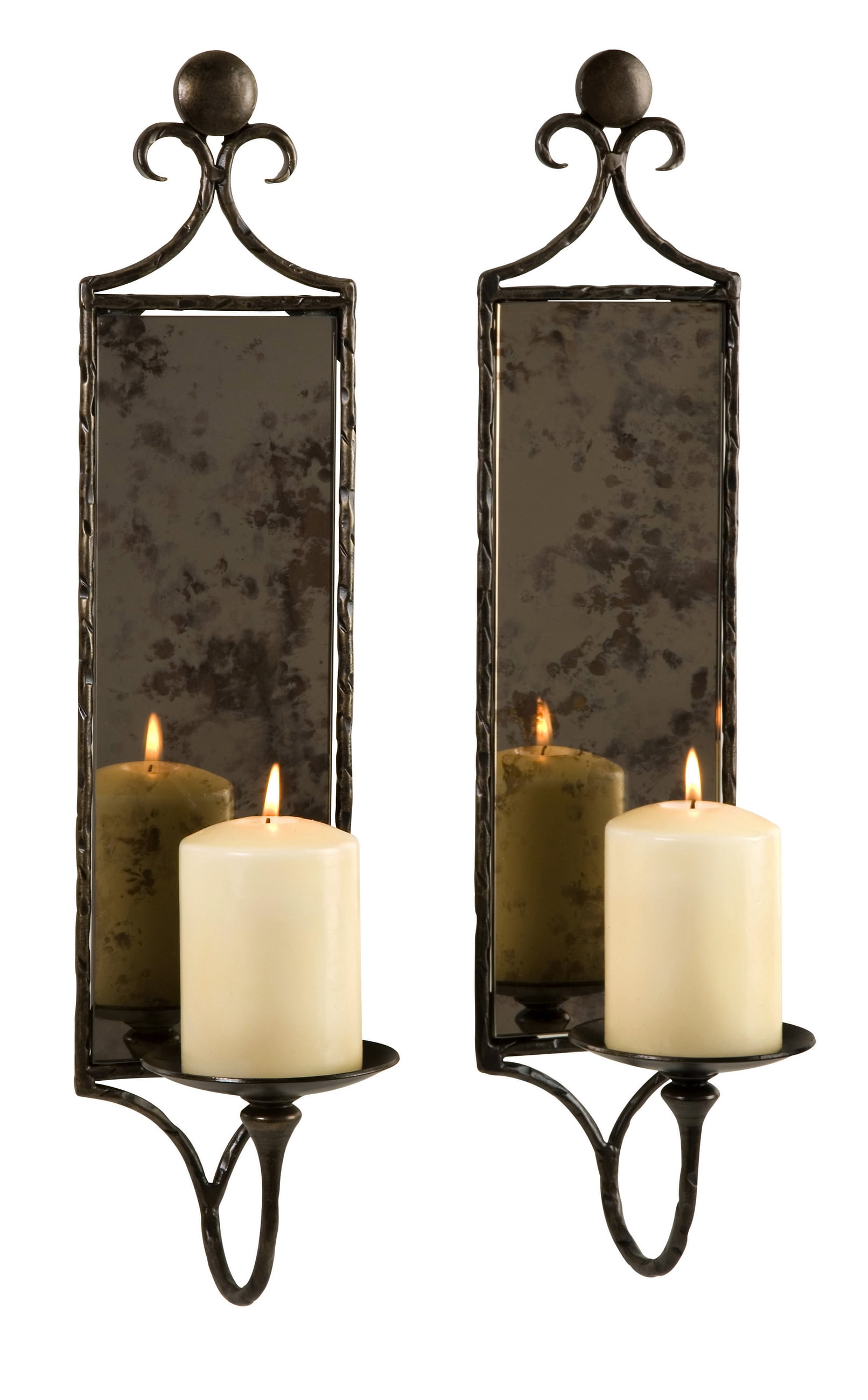Hammered Mirror Wall Sconce Set of 2