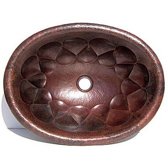 Hammered Oval Drops Bathroom Copper Sink