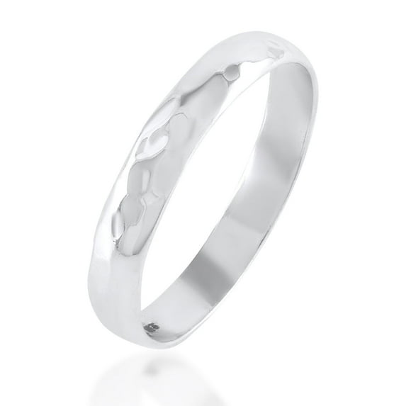 Hammered Pattern Solid 925 Sterling Silver Eternity Ring Stackable Band Jewelry for Women