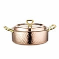 Hammered Pot with Lid, Copper Rose Gold, Tri-Ply Stainless Steel, Multi ...