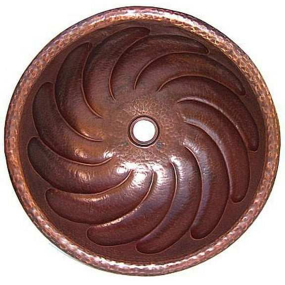 Hammered Round Twister Bathroom Copper Sink