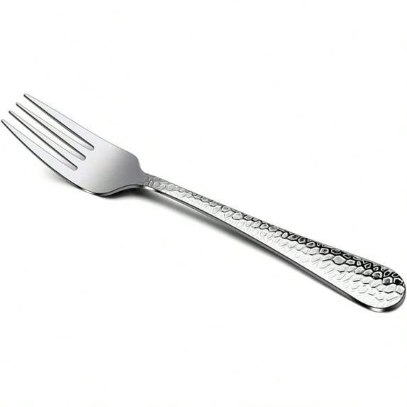 Hammered Salad Forks Set of 6 Stainl Steel Appetizer Dert Forks Sierware Flatware Small Forks Mirror Finish Dishwasher Safe 6.7 Inches