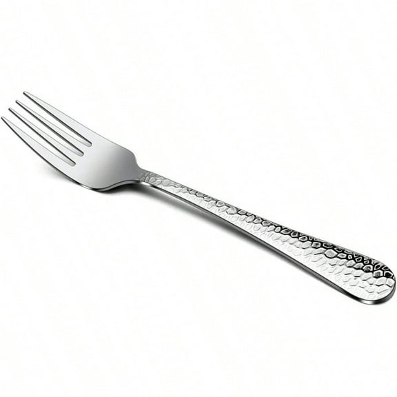 Hammered Salad Forks Set of 6 Stainl Steel Appetizer Dert Forks Sierware Flatware Small Forks Mirror Finish Dishwasher Safe 6.7 Inches