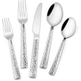 thumbnail image 1 of Hammered Silverware Set, 40-Piece Stainless Steel Square Flatware Set for 8, Food-Grade Tableware Cutlery Set, Utensil Sets for Home Restaurant, Mirror Finish, Dishwasher Safe, 1 of 2