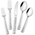 thumbnail image 1 of Hammered Silverware Set, 40-Piece Stainless Steel Square Flatware Set for 8, Food-Grade Tableware Cutlery Set, Utensil Sets for Home Restaurant, Mirror Finish, Dishwasher Safe, 1 of 7