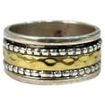 thumbnail image 1 of Hammered Spinner Band, Meditation Ring, 925 Sterling Silver Ring, Spinning Thumb Ring, Two Tone Ring, Fidget Ring, Handmade Jewelry, Christmas Oxidized, Womans Band Ring, Anxiety Ring, Mans Band Gifts, 1 of 5