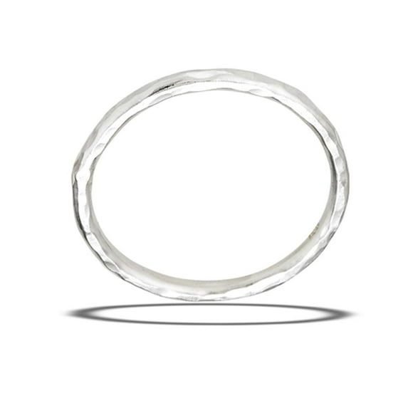 Hammered Stacking Thin Ring .925 Sterling Silver Band Jewelry Female Male Unisex Size 5