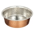 thumbnail image 1 of Hammered Stainless Steel Pet Bowl with Copper Finish - Decorative Dog Food or Water Bowl, 32 oz., 1 of 8