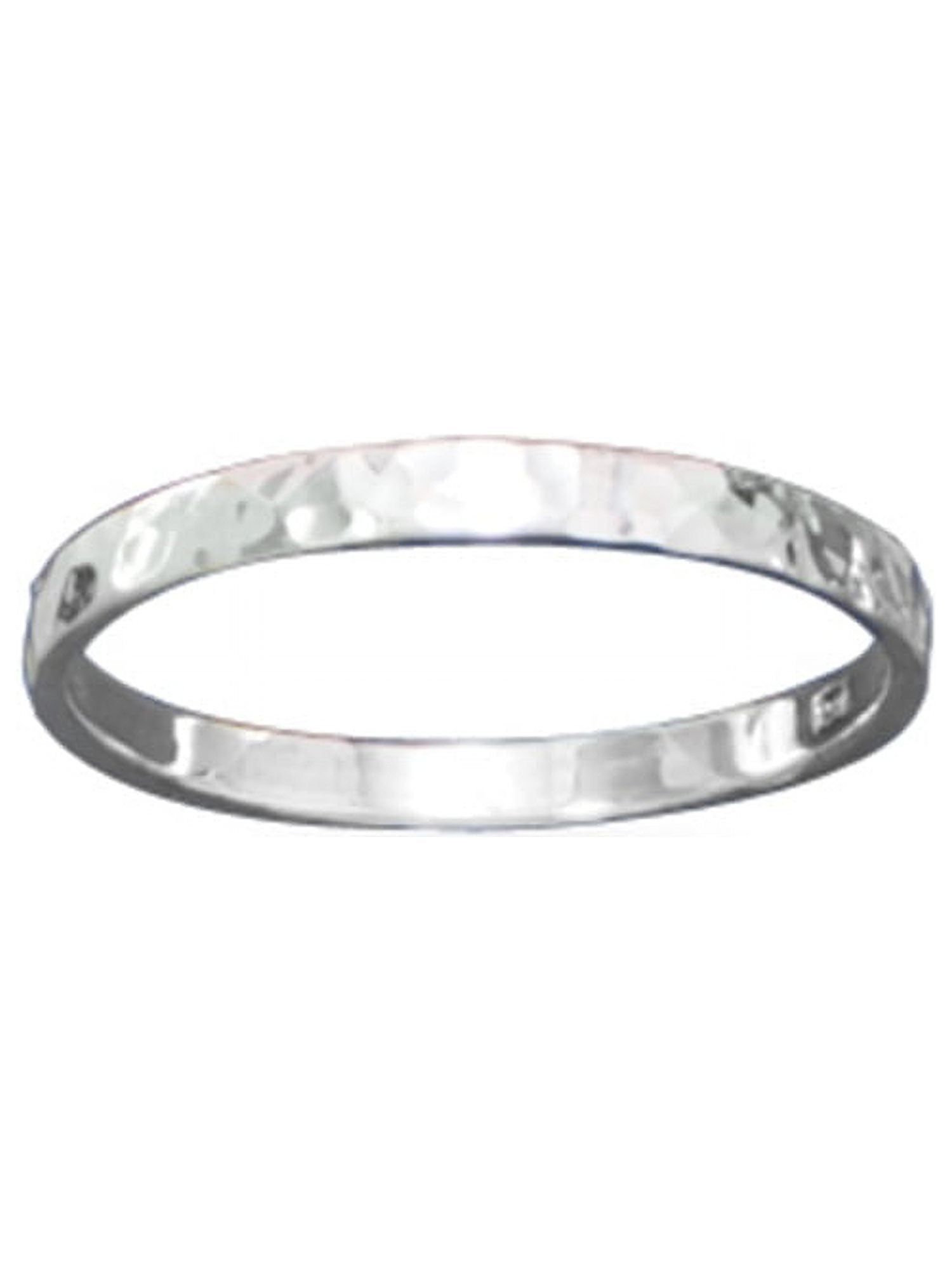 Hammered Sterling Silver Band Ring Polished 1.7mm Wide Stackable Hammered Sterling Silver Band Ring Polished 1.7mm Wide Stackable