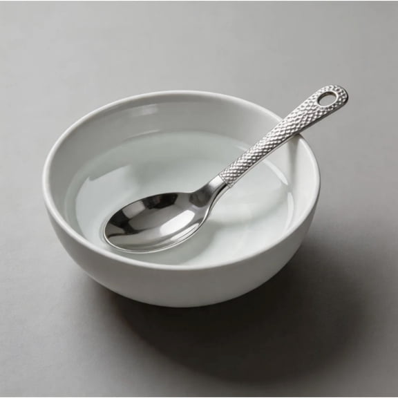 Hammered Textured Handle Stainless Steel Point Tip Spoon Elegant Table Dinner Utensil for Home Gourmet Dining Use(1Pcs-15cm)