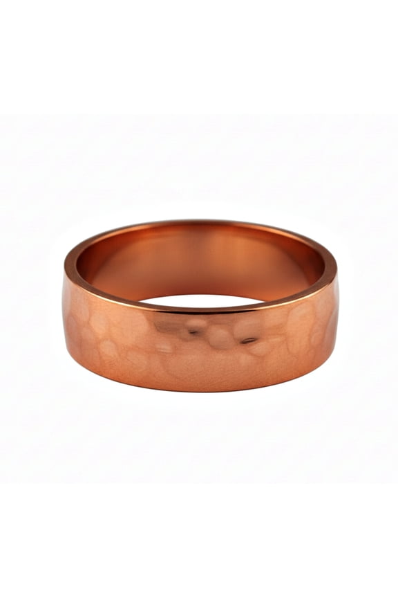 Hammered Textured Pure Copper Ring, Wide Copper Band, Everyday Wear Jewelry
