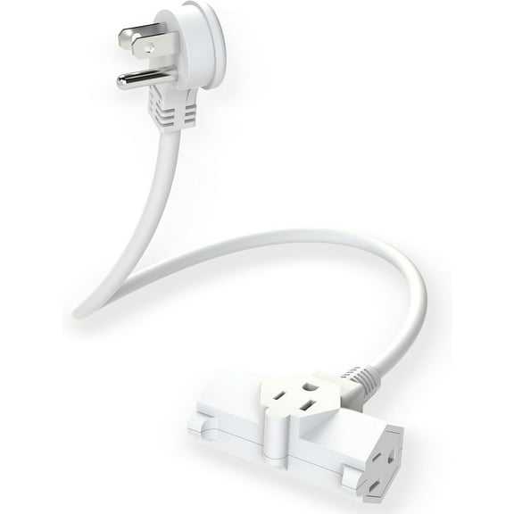 Hammerhead 3 Outlet Power Plug Extender Solution, White, 6 ft.