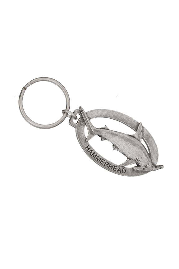 Hammerhead Keychain, Shark, S118KC, Key Fob, Key Ring, Keys, Zipper Pull, Luggage Tag, Pewter, Backpack, Over 300 Keychains Designs, Handmade in the USA