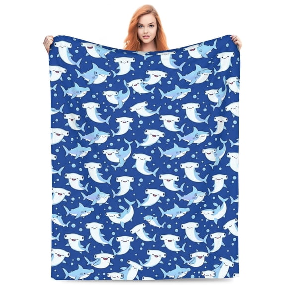 Hammerhead Shark Blanket, Super Soft Throw Blanket, Warm Cozy Bed Blanket for Couch Sofa Camping Travel, All Season Gifts 50x40