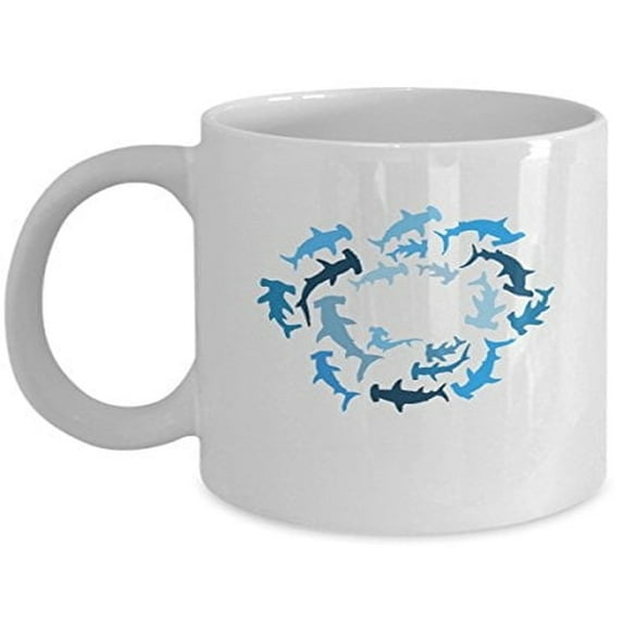 Hammerhead Shark 11 oz Coffee Mug - Sea Animal Design White Ceramic Gift