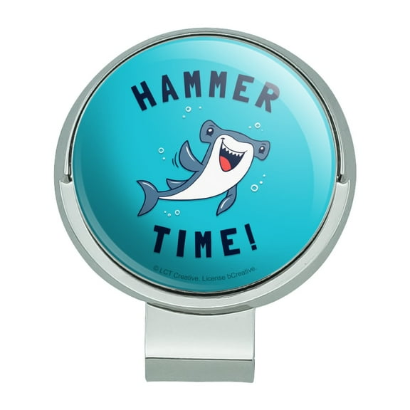 Hammerhead Shark Hammer Time Funny Humor Golf Hat Clip With Magnetic Ball Marker