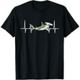 thumbnail image 1 of Hammerhead Shark Heartbeat T-ShirtMen and women, Black T-shirt, size: Extra large, 1 of 4