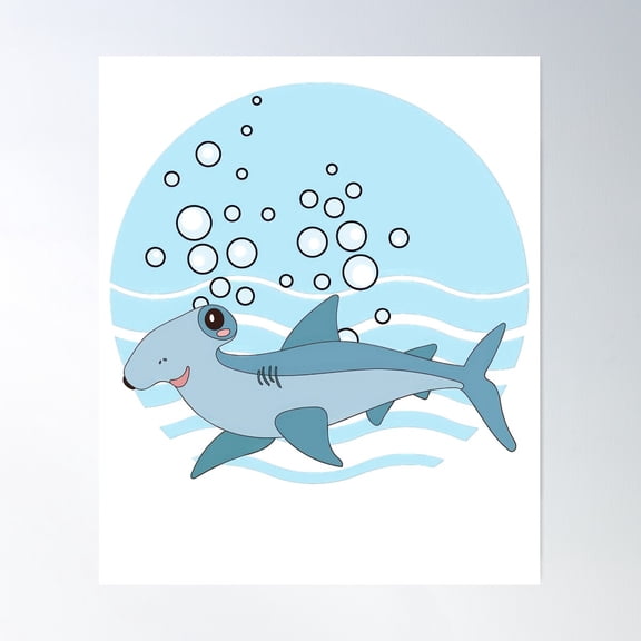 Hammerhead Shark Poster Wall Art, Modern Wall Decor For Living Room Bedroom, 16x24 UNFRAMED