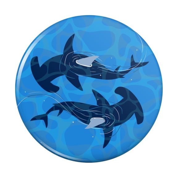Hammerhead Sharks Swimming in the Ocean Kitchen Refrigerator Locker Button Magnet