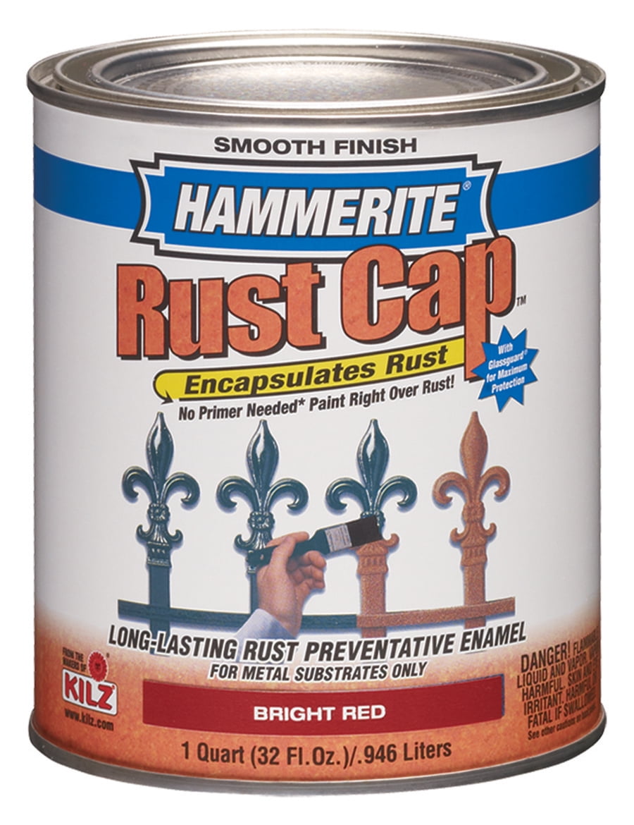 Rust Cap Masterchem 44210 1 Quart Smooth Bright Red Hammerite Rust Cap Enamel ...