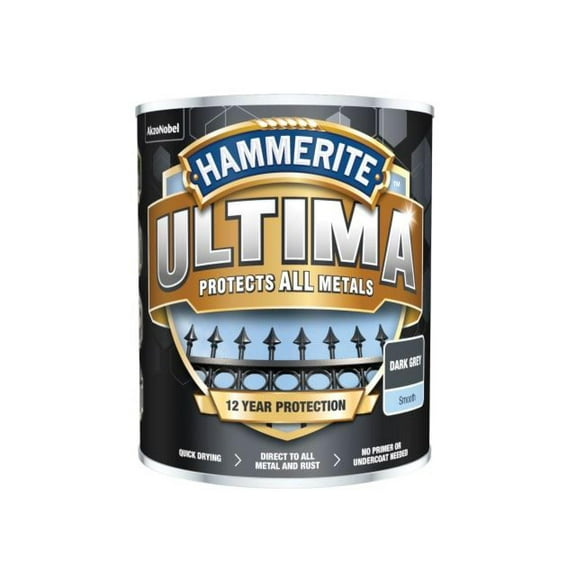 Hammerite - Ultima Metal Paint Smooth Dark Grey 750ml