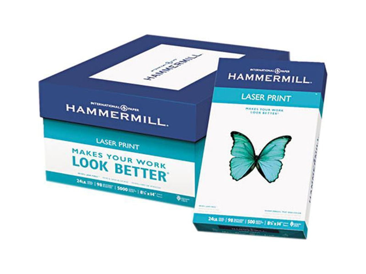Hammermill 104612 Laser Print Office Paper, 98 Brightness, 24lb, 81/2