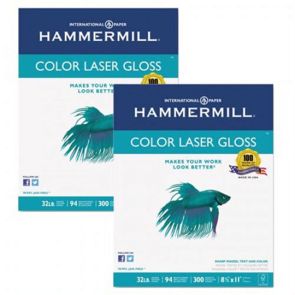 Hammermill 300 Sheets/Pack Letter Size White Color Laser Gloss Paper, 2