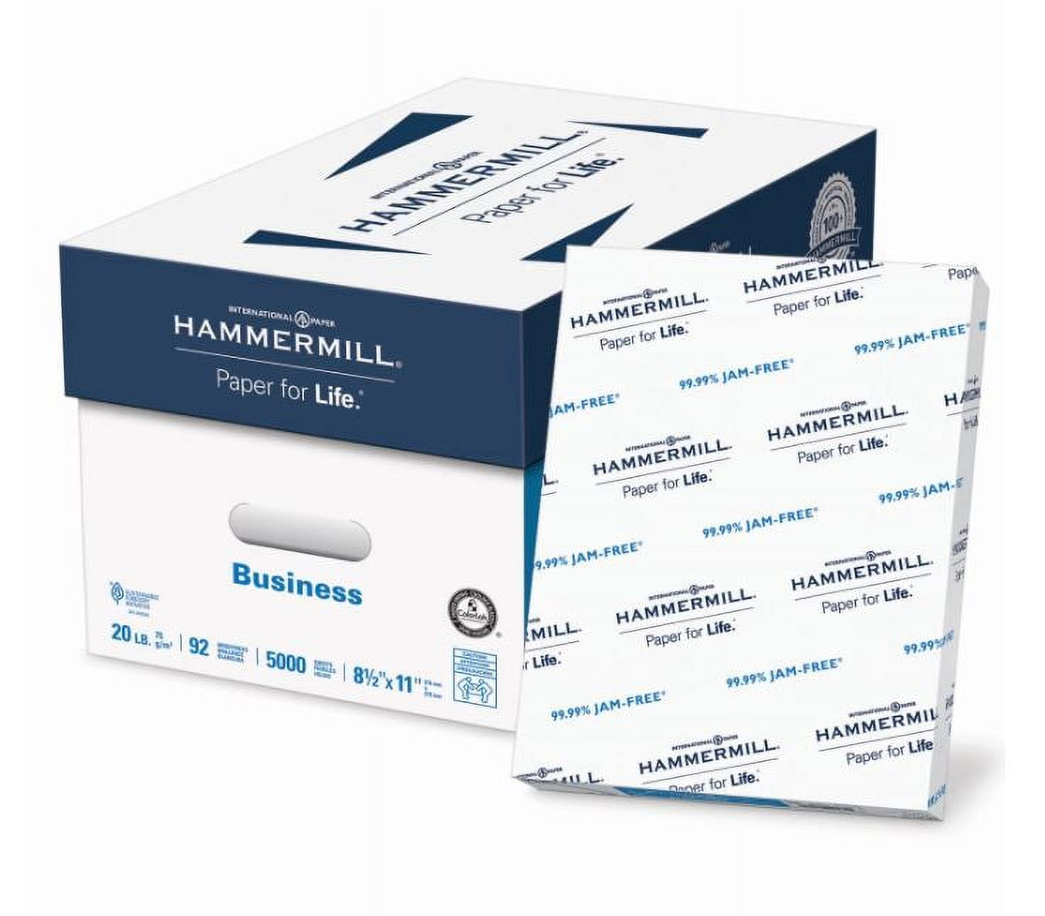 Hammermill Business Copy Paper, 20lb, 92 Bright, 8.5 x 11, 8 Ream Case