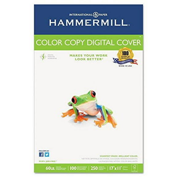 Hammermill Color Copy Cover Paper - Ledger/Tabloid - 11quot; x 17quot; - 60 lb - Ultra Smooth - 100 Brightness - 250 / Ream - Photo White