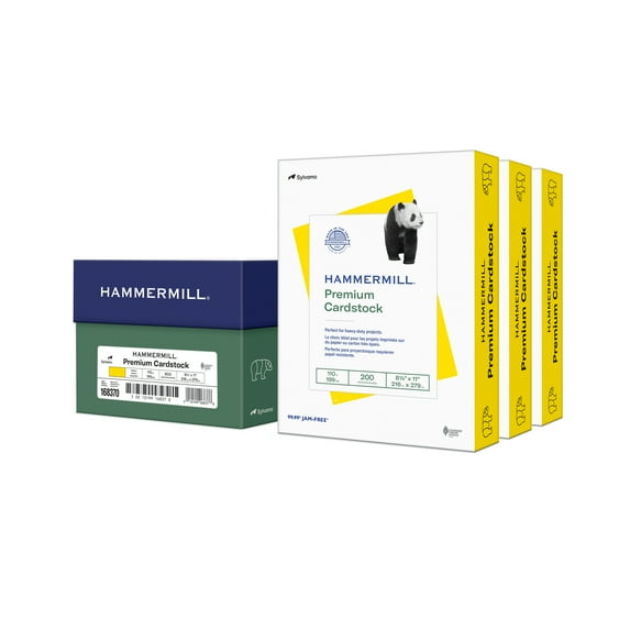 Hammermill Colored Cardstock, 110 lb. Yellow, 8.5" x 11", 3 Ream