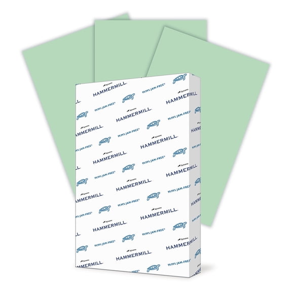Hammermill Colors Multipurpose Paper, 20 lbs., 11" x 17", Green, 500 Per Ream