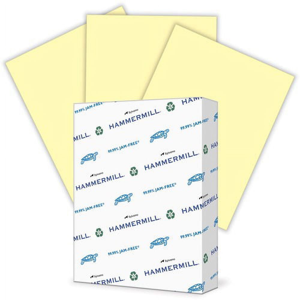 Hammermill Colors Recycled Copy Paper - Canary - 96 Brightness - Letter - 8 1/2" x 11" - 24 lb Basis Weight - Smooth - 500 / Ream - SFI - Jam-free, Acid-free | Bundle of 2 Reams