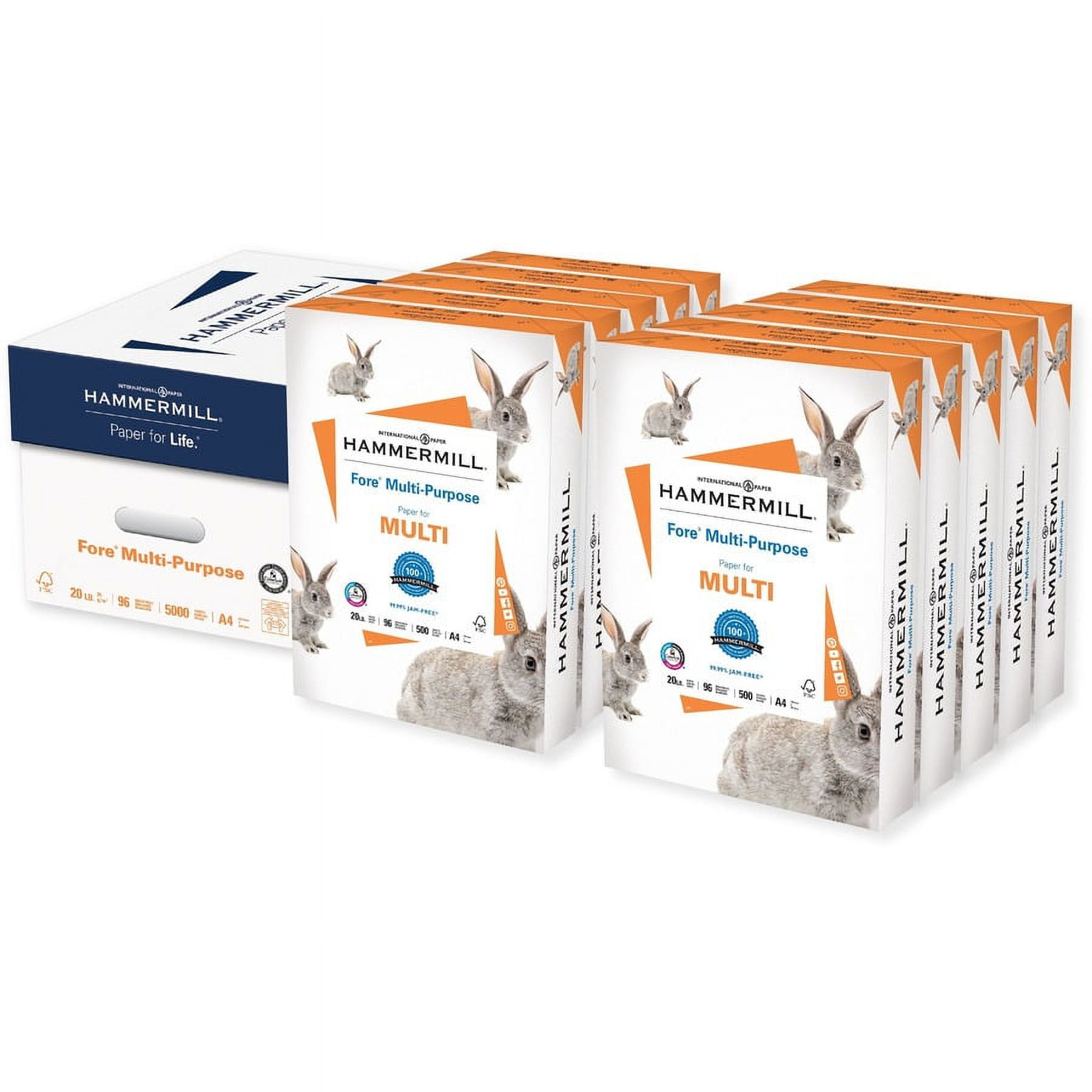 Hammermill Copy Paper, Fore Multipurpose 20lb A4 Paper - 1 Ream, White