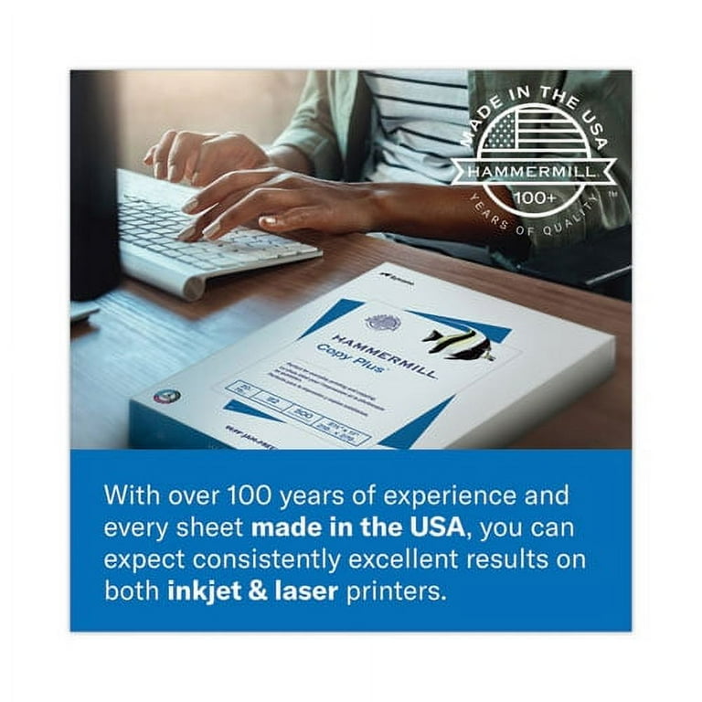 Copy Plus Print Paper, 92 Bright, 20 lb Bond Weight, 8.5 x 11, White, 500 Sheets/Ream, 5 Reams/Carton Copy Plus Print Paper, 92 Bright, 20 lb Bond Weight, 8.5 x 11, White, 500 Sheets/Ream, 5 Reams/Carton
