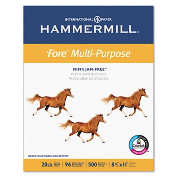 Hammermill  Fore MP Office Machine Paper  96 Brightness  20lb  Letter  5 000 Sheets/Carton