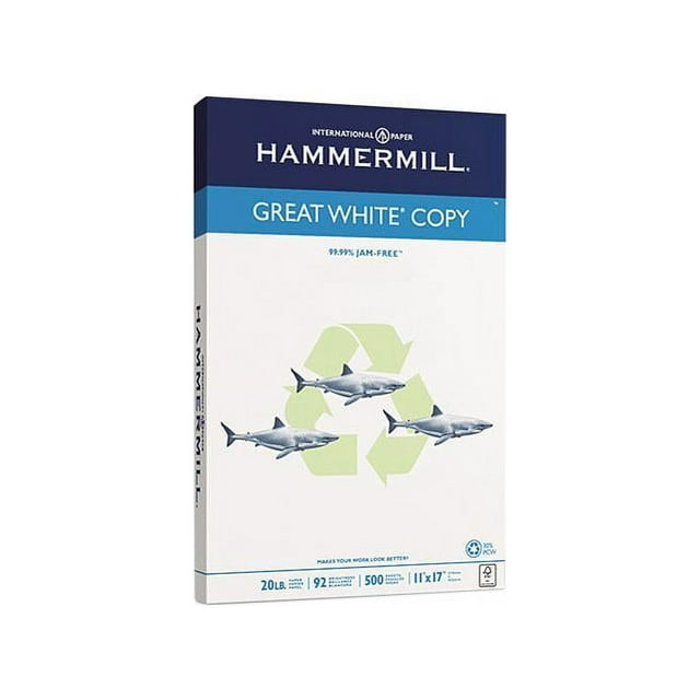 Hammermill Great White Recycled Copy Paper 92 Brightness 20lb 11 x 17