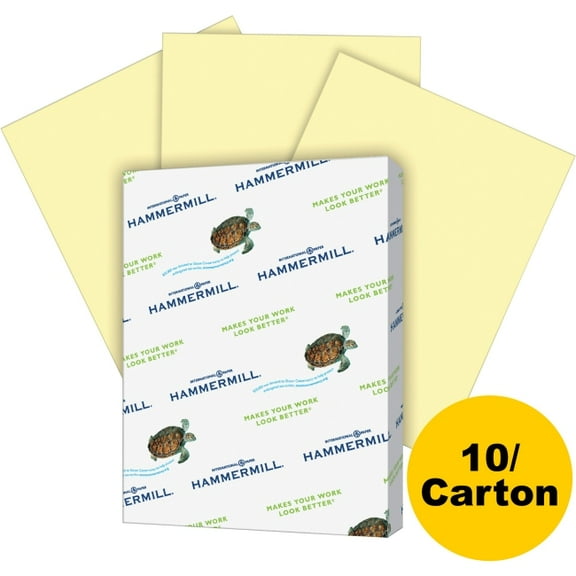 Hammermill 8.5" x 11" Colored Copy Paper 20 lbs. Canary 500 Sheets/Ream 10/Reams (103341CT)