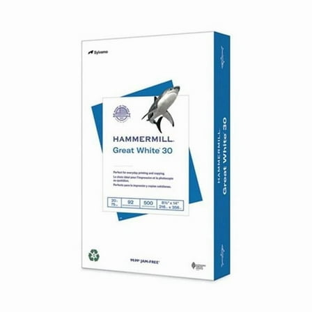 Hammermill HAM86704CT 8.5 x 14 in. 92 Bright 20 lbs 30 Recycled Print Paper, White - Case of 10