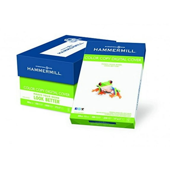 Hammermill Paper, Color Copy Digital Cover, 80lb, 17 x 11,100 Bright, 1000 Sheets / 4 Pack Case, (120037C), Made In The USA