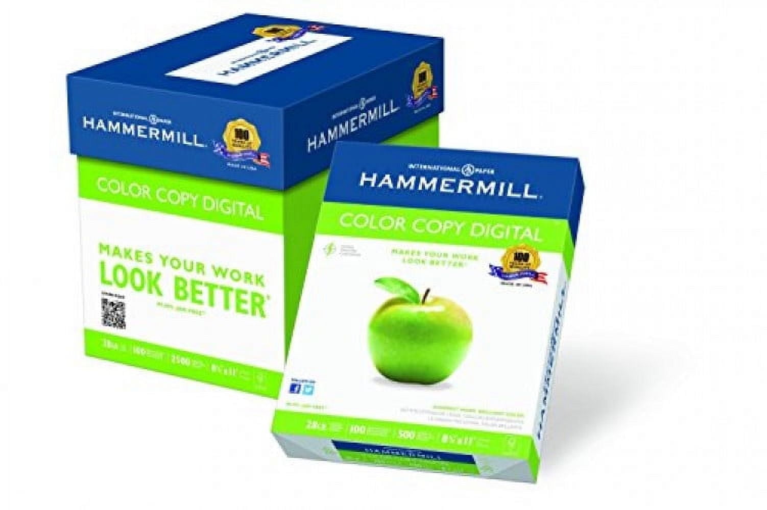 Hammermill Paper, Color iQjAh Copy Digital Paper Poly Wrap, 28lb, 8.5 x 11, Letter 2500 Count (4 Pack) ciClt