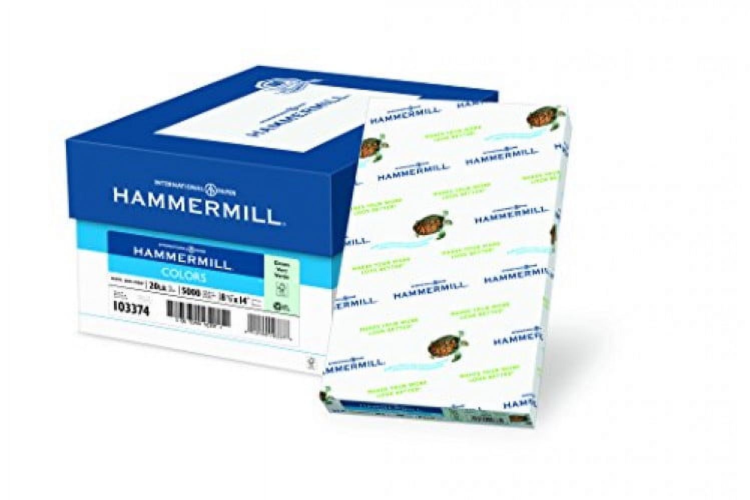 Hammermill Paper, Colors Green, 20lb, 8.5 x 14, Legal, 5000 Sheets / 10