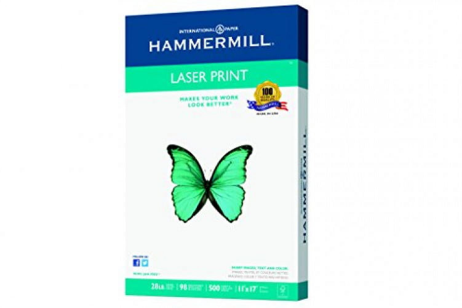Hammermill Paper, Laser Print Paper, 28lb, 11 x 17, Ledger, 98 Bright, 500 Sheets / 1 Ream, (125526), Made In Then USA